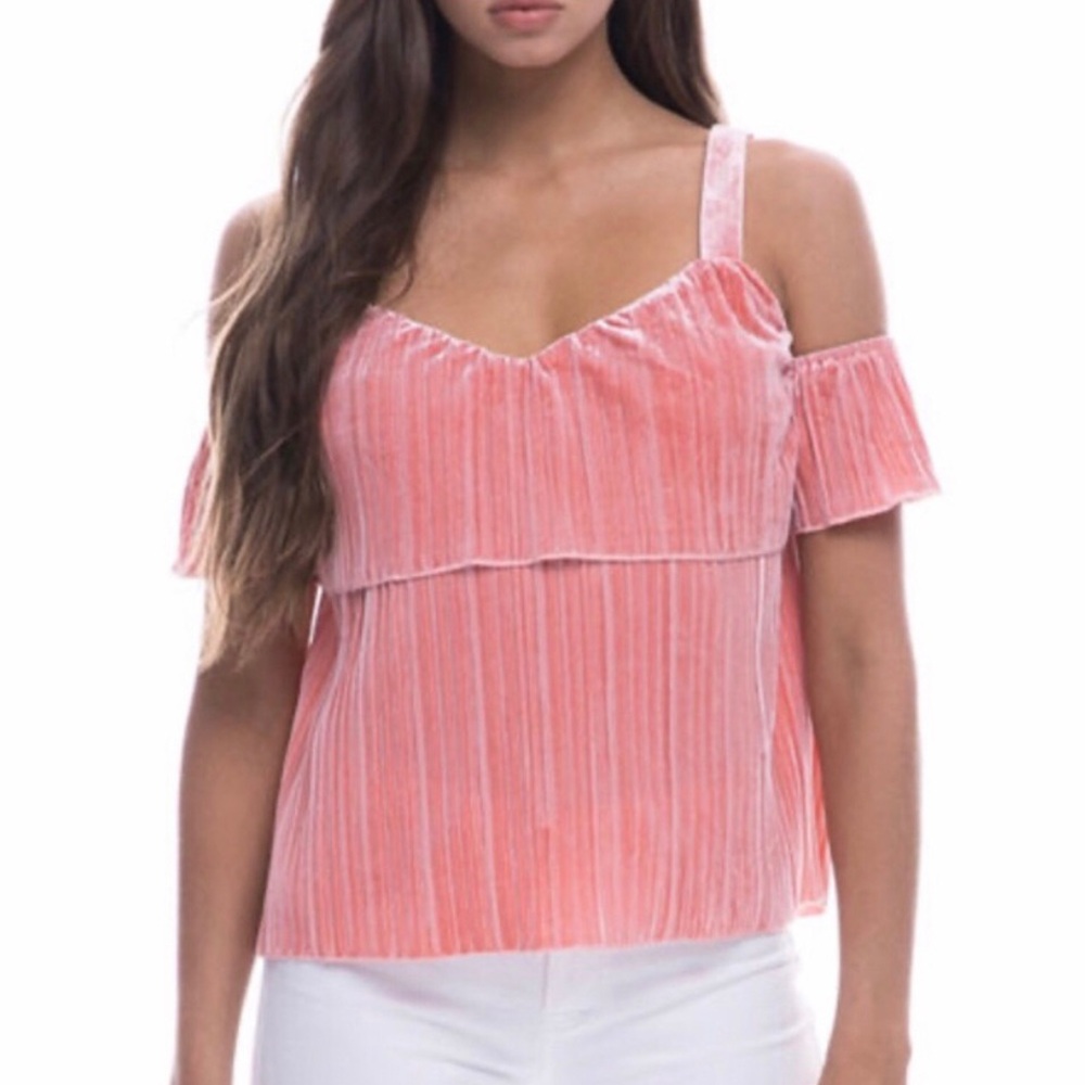 Revolve Endless Rose pleated crushed velvet top